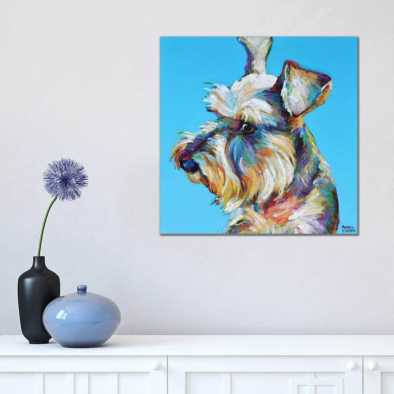 iCanvas "Dylan the Schnauzer" by Robert Phelps Canvas Print - 18x18x1.5