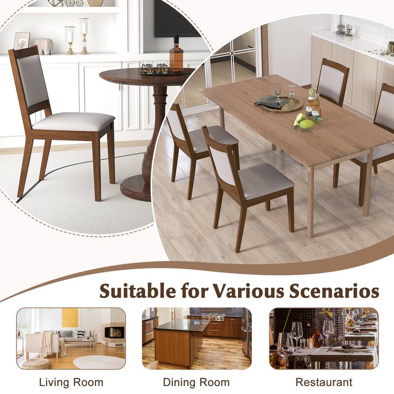 Gymax Modern Dining Chair Set of 2 Upholstered Kitchen Chair w/ Padded