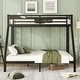 preview thumbnail 2 of 9, Black Twin XL over Queen Size Metal Bunk Bed with Noise Reduction & Ladder