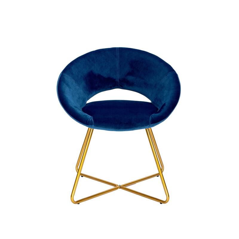 Porthos Home Reine Leisure Accent Chair, Velvet Upholstery, Gold Legs