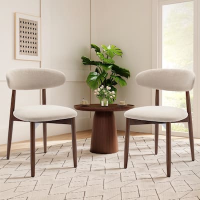 Modern Farmhouse Wooden Dining Chairs (Set of 2/4/6) – Upholstered Fabric Side Chairs with Floor Protectors