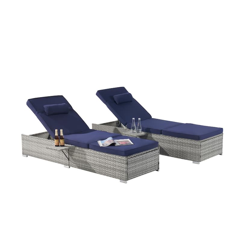 Outdoor sofa PE rattan furniture deck chair GRAY rattan