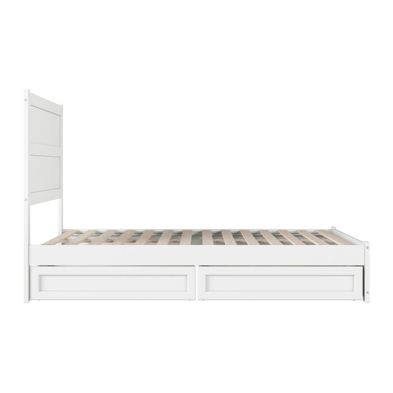 Aveline Wood Platform Bed with Matching Footboard & Storage Drawers