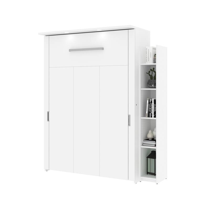 Lumina Full Murphy Bed with Shelving Unit (69W) by Bestar