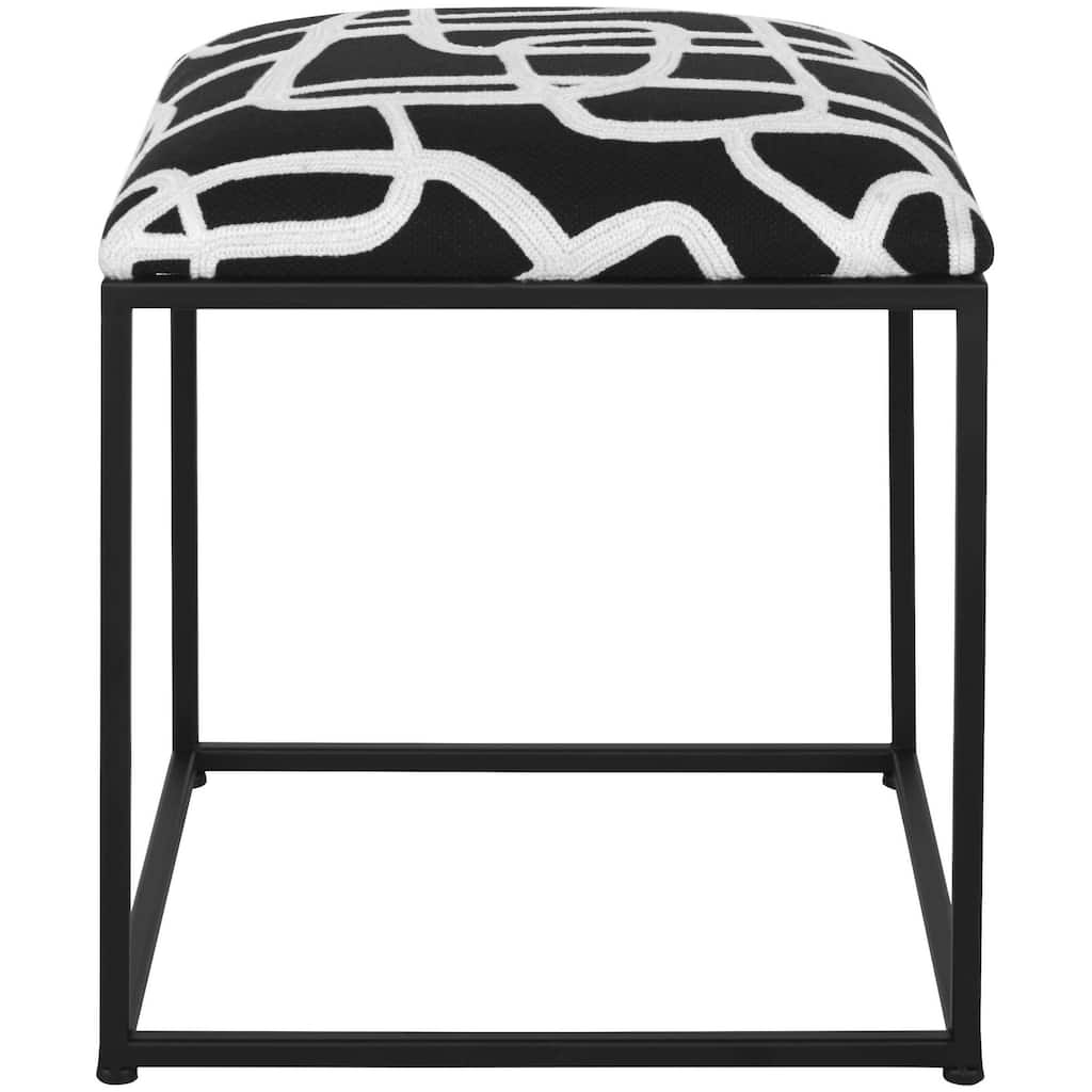 Uttermost 23690 Twists and Turns 18" Wide Iron Framed Accent Stool