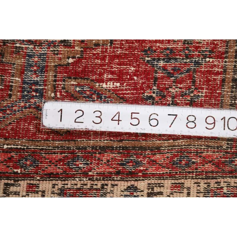 Tribal Ardebil Persian Vintage Runner Rug Hand-Knotted Wool Carpet - 3'4"x 11'1"
