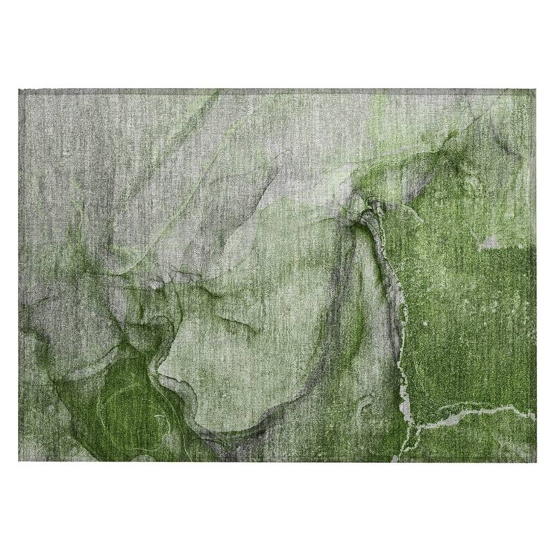 Machine Washable Indoor/ Outdoor Abstract Chantille Rug
