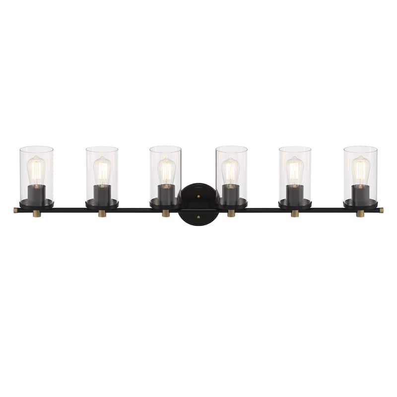 Decatur 6-light Modern Farmhouse Black/ Gold Bathroom Vanity Light with UL Certified