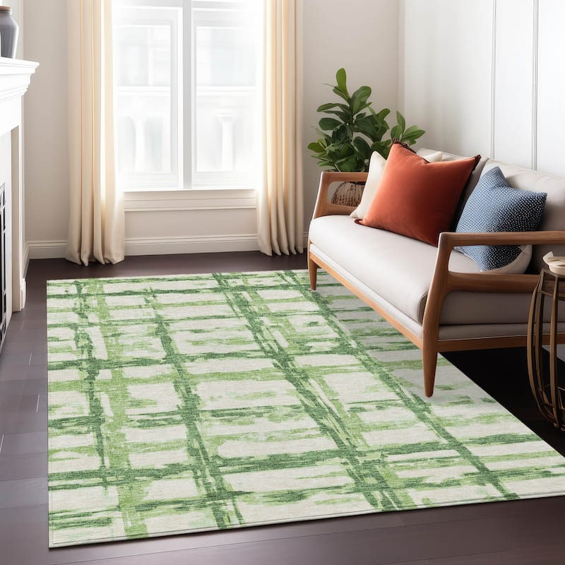 Machine Washable Indoor/ Outdoor Chantille Contemporary Abstract Rug