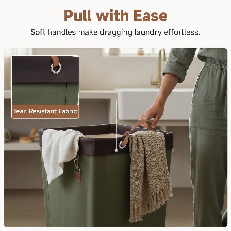 160L Laundry Hamper With Wheels, Large Clothes Laundry Basket With Steel Frame for Home, Closet, Dorm, Bathroom, Laundry Room