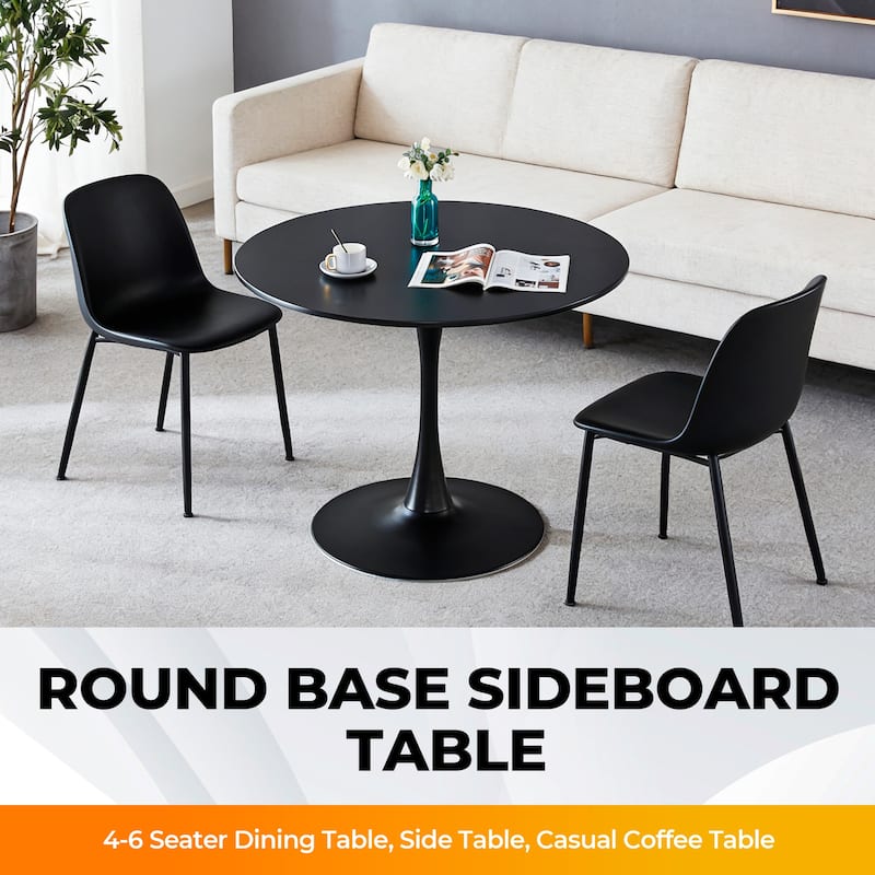 42.1" Mid-century Dining Table for 4-6 people With Round MDF Table Top, Pedestal Dining Table, End Table