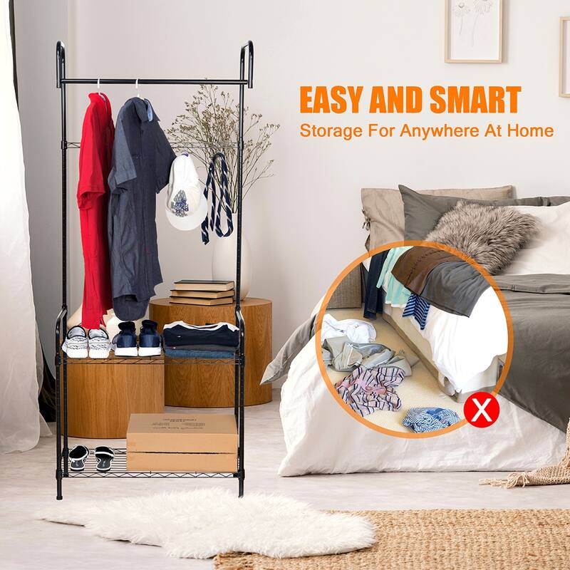 Modern Home Entryway/Mudroom Coat/Hat/Shoe Rack Organizer - Entrance Hall Tree Storage Rack