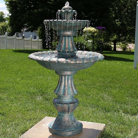 Nouveau Tiered Outdoor Water Fountain 41" Garden and Patio Feature