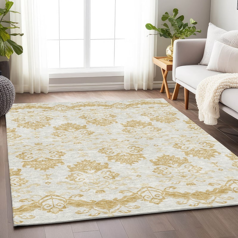 Premium Washable Super Soft Global Chic Mayfield Rug - Gold - 2' 6" x 3' 10"