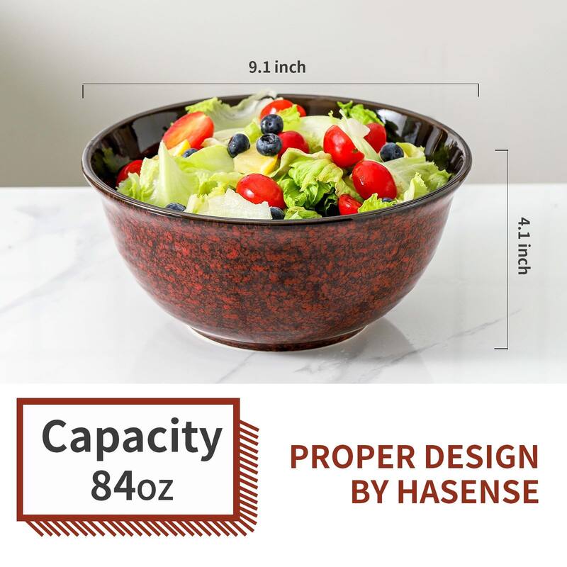 Serving Bowls, 84 Ounce Ceramic Mixing Bowls Set of 2 for Kitchen, Large Salad Nesting Bowls Microwave & Dishwasher