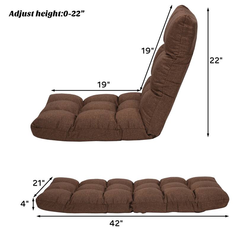Costway Adjustable 14-Position Floor Chair Folding Lazy Gaming Sofa