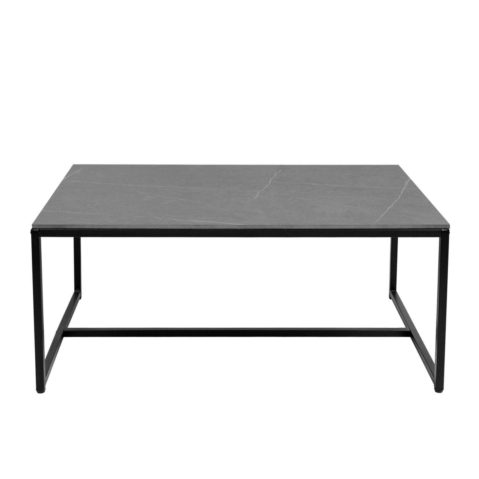 Sintered Stone Top Rectangle Coffee Table 23.6" D x 39.4" W x 16.5" H