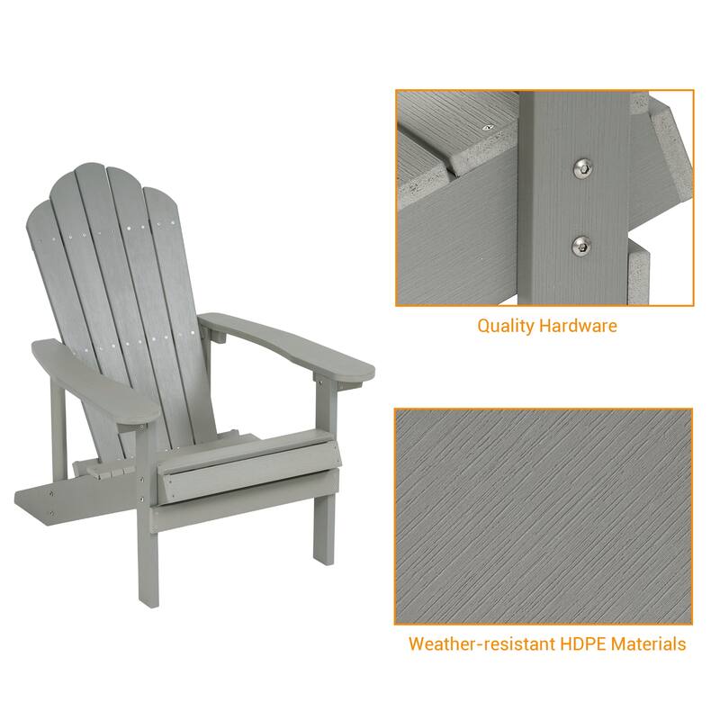 LIVOOSUN Adirondack Patio Chair Fire Pit Chair Weather Resistant