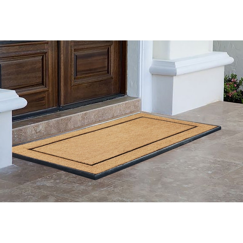 100pointONE Durable Front Door Mat, Heavy Duty Indoor Outdoor Doormat, 30”  x 17” Low Profile Outdoor Mats for Home Entrance, Stain and Fade Resistant