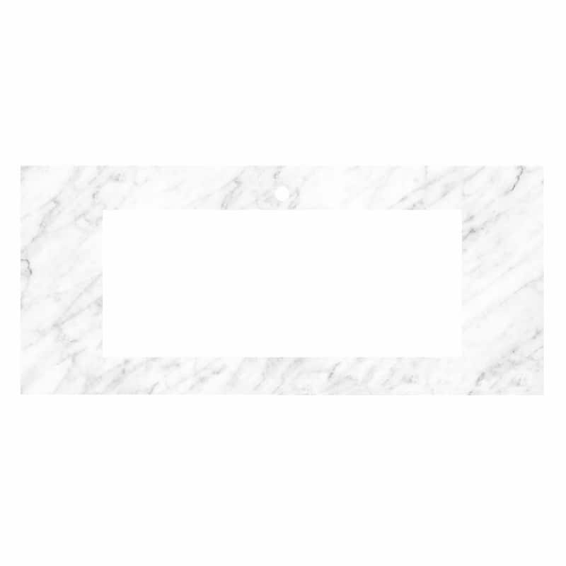 Carrara Marble Vanity Top - Trough Sink Cutout (Top Only) - 49"