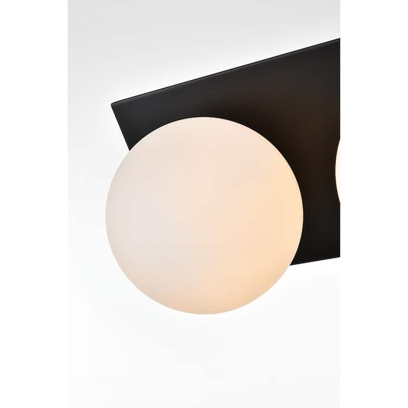 Jinzo 1 Light Black and Frosted White Bath Sconce