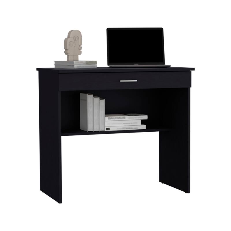Space-Saving Desk with Drawer & Lower Shelf, Modern Design for Small Spaces