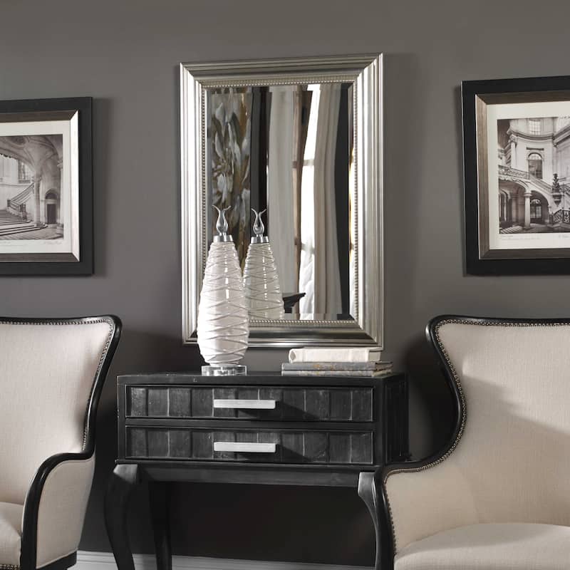 Uttermost Stuart 37" X 27" Silver Contemporary Gallery Style Vanity