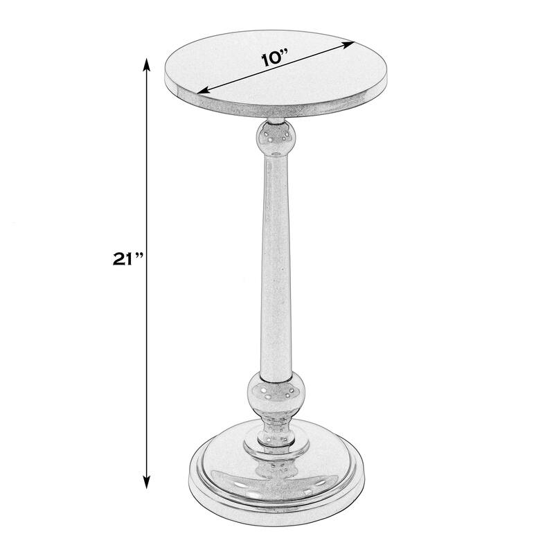 Sterling 10 in. W Round All Metal Pedestal Base End Table