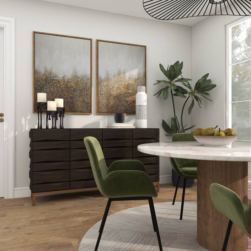 CosmoLiving by Cosmopolitan Silver, Gold or Black Aluminum Abstract Pillar Drip Candle Holder (Set of 3)