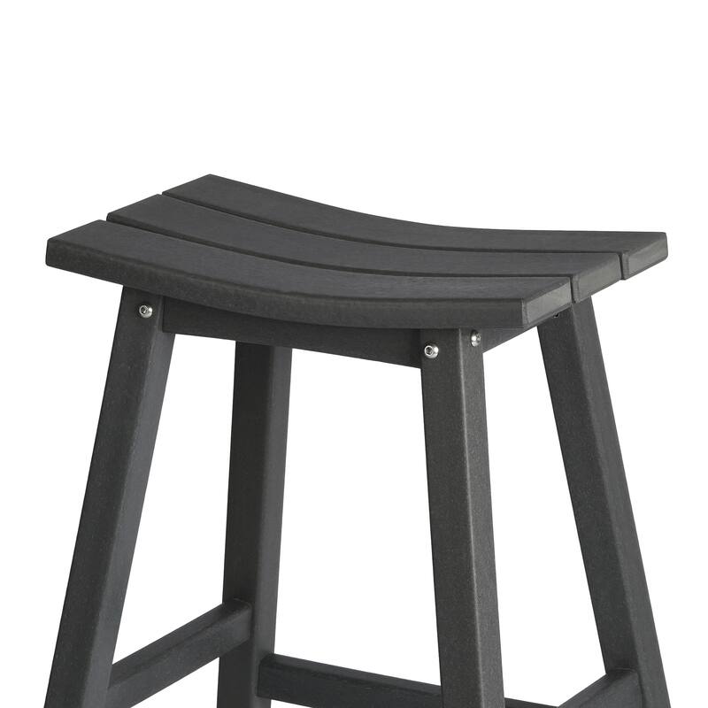Laguna Hdpe All Weather Outdoor Patio 29" Saddle Seat Bar Stool (Set Of 3)