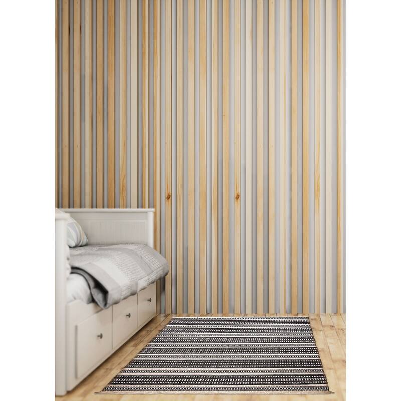 ECARPETGALLERY Flat-Weave Ankara FW Charcoal Wool Kilim - 5'2 x 7'7