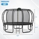 preview thumbnail 13 of 11, 12/14/15/16FT Outdoor Kids Trampoline with Enclosure, Basketball Board