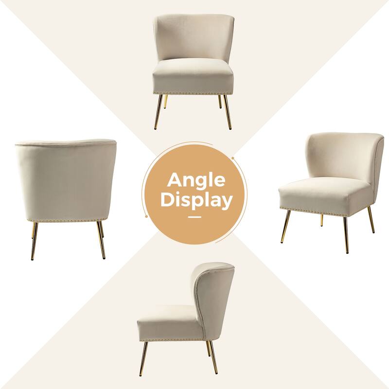 Celtia Modern Velvet Accent Side Chair with Nailhead Trim by HULALA HOME