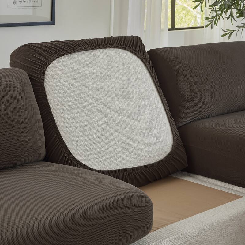 SureFit Stretch Pique Sectional Couch Cushion Slipcovers