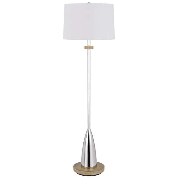 150W 3 way Lockport metal floor lamp with rubber wood base - Bed Bath ...