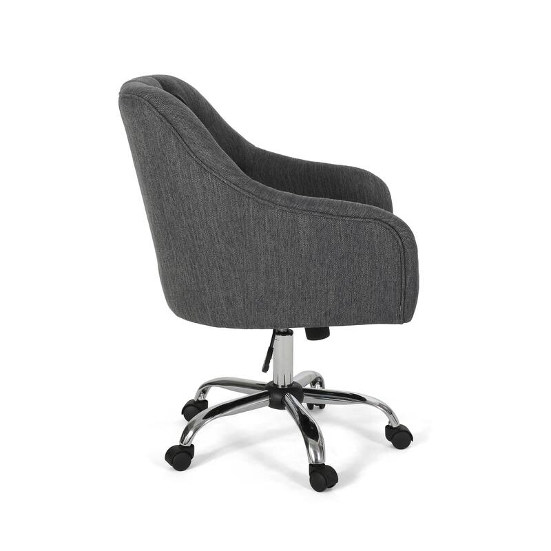 Button Tufted Diamond Stitching Office Chair Modern Swivel Chair with Upholstered Seat and Adjustable Height, for Office