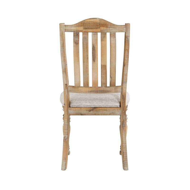 Brown/Gray Fabric Upholstered Wood Frame Dining Chair, Set of 2, Sturdy Dining Chair for Dining Rooms - 19