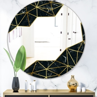 Silver Orchid Borella 'Capital Gold Sleek Printed Round Wall Mirror ...