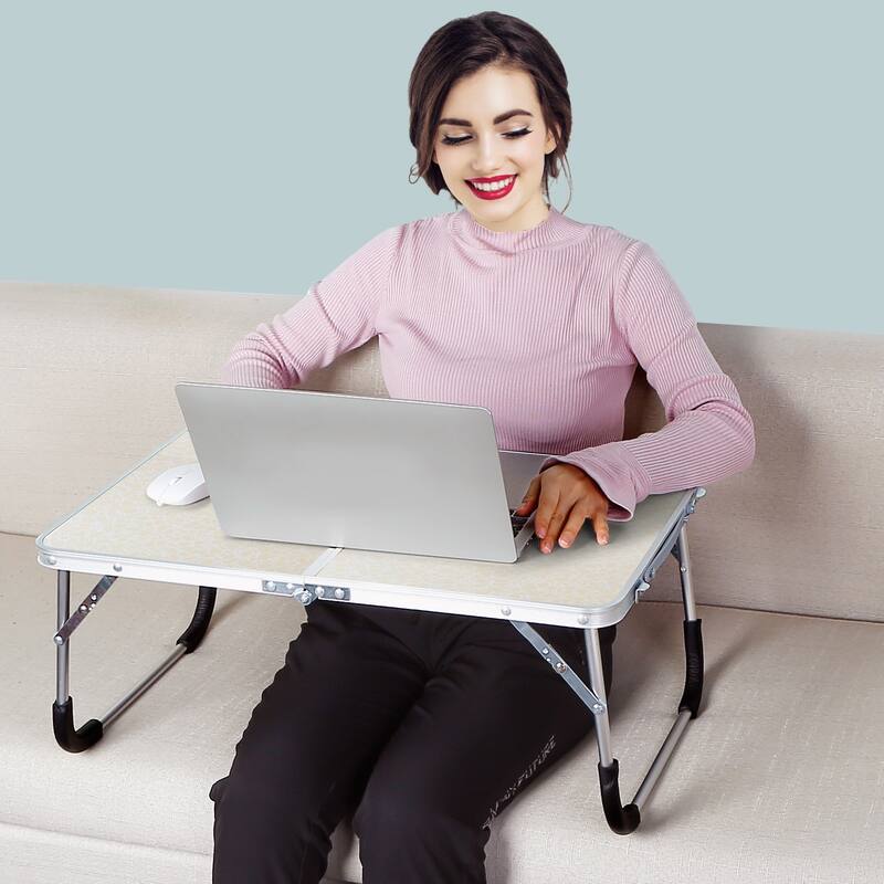 Adjustable Foldable Laptop Stand for Bed or Sofa Lightweight Desk with Rubber Handles