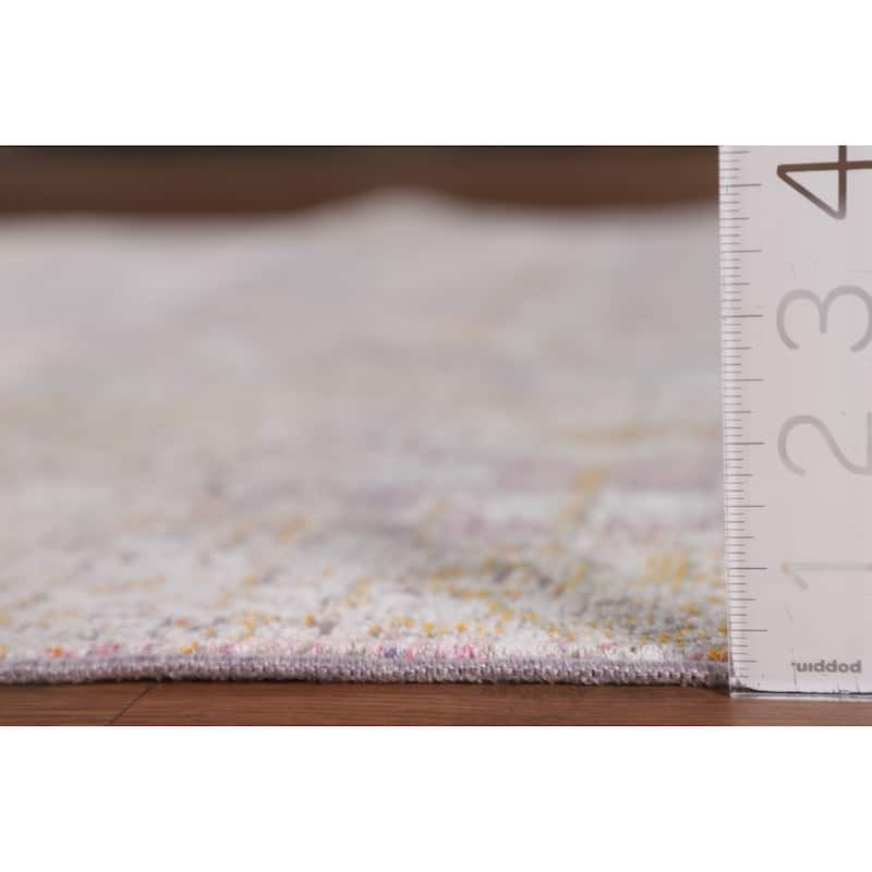 Purple Art & Craft Turkish Area Rug Machine Made Floral Carpet - 5'0" x 8'0"