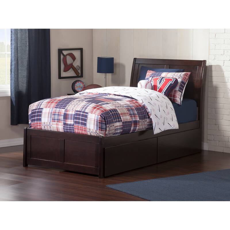 Bohemian Platform Bed with Storage Drawers - Curved Headboard Design, Modern Bedroom Furniture