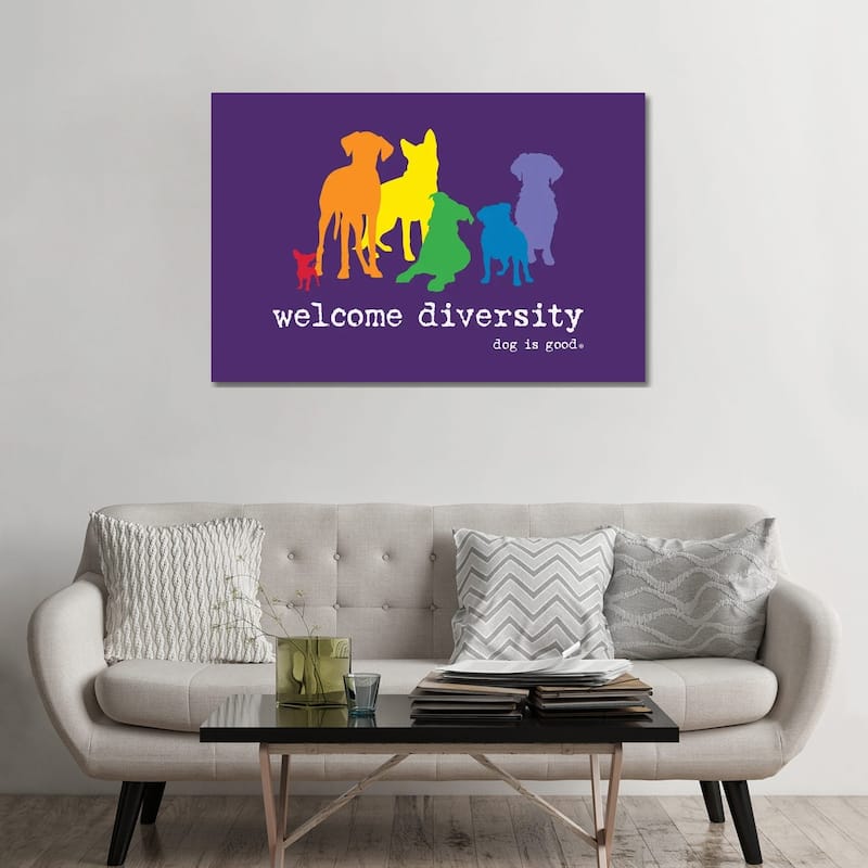iCanvas "Diversity Pride" by Dog is Good and Cat is Good Canvas Print - 32x48x1.5