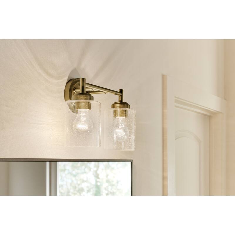 Kichler Lighting Winslow 13 in. 2-Light Natural Brass Vanity Light - 13 in