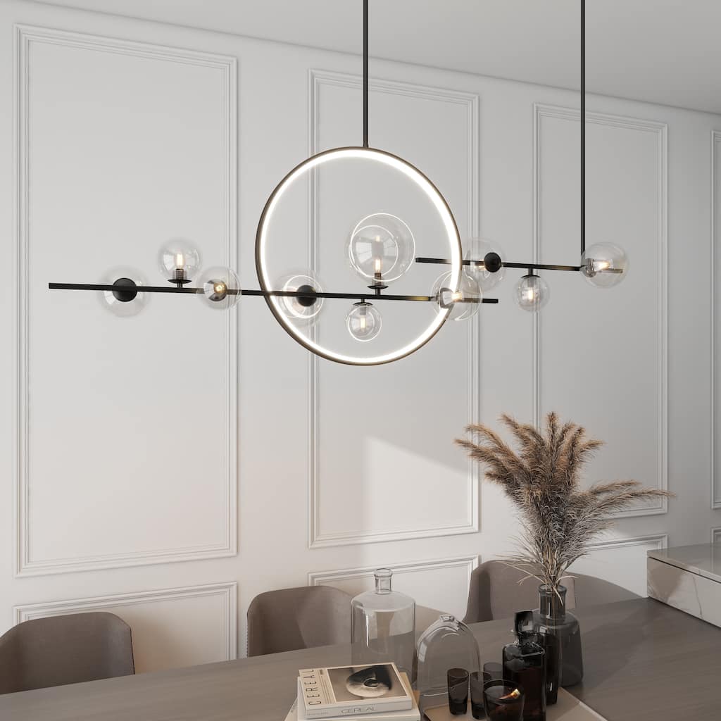 10-Light G9 Nordic Glass Strip Bubble Light Creative Chandelier