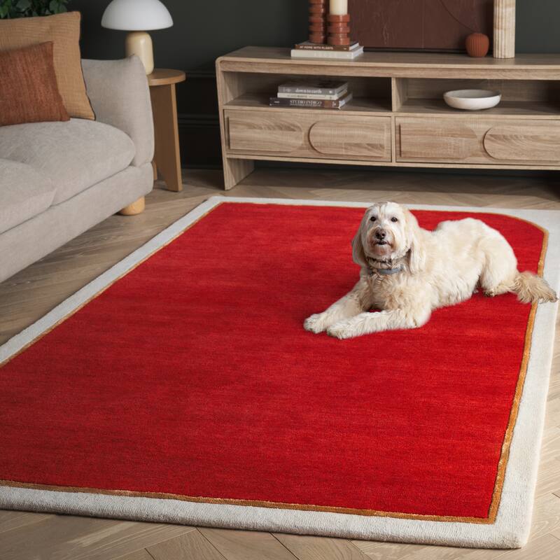 SAFAVIEH Handmade Fifth Avenue Abla Border Design Wool Rug