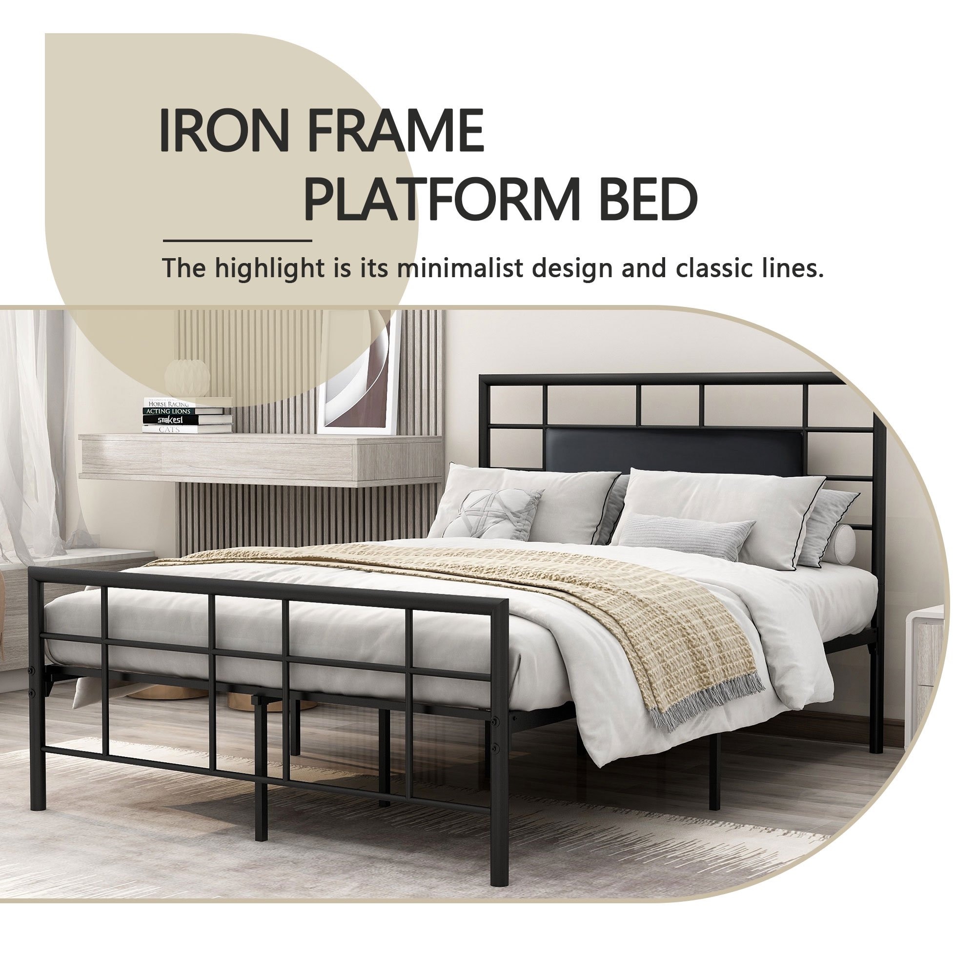Aufank metal hot sale bed frame