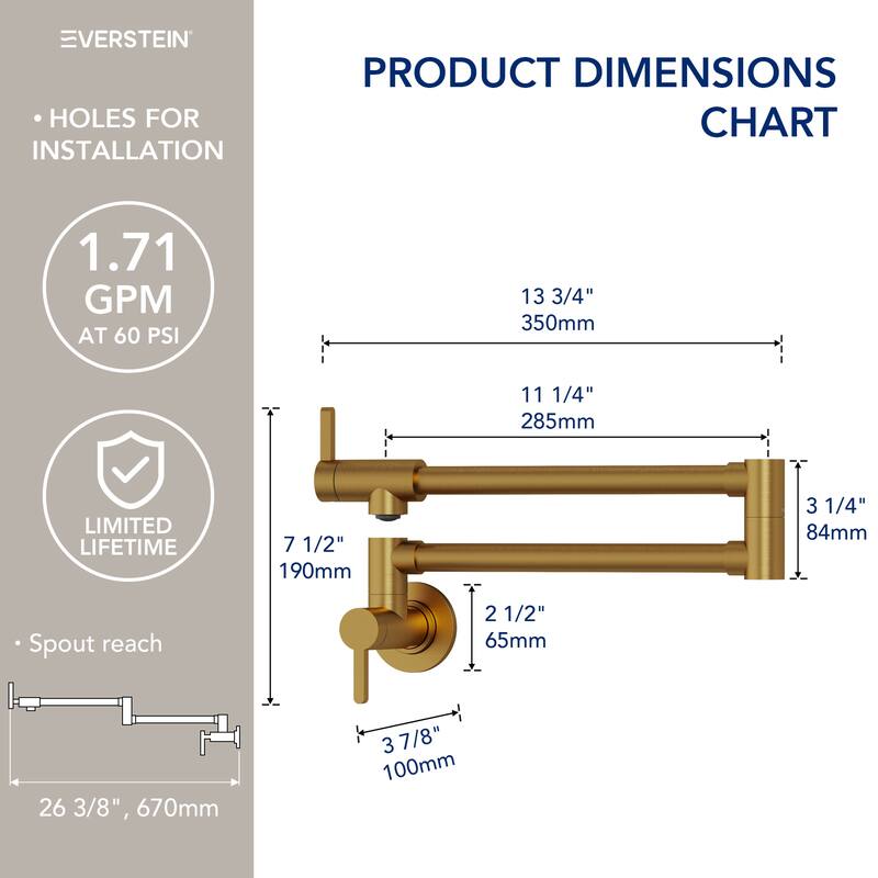 Wall Mounted Cold-Water Pot Filler,Folding Kitchen Faucet