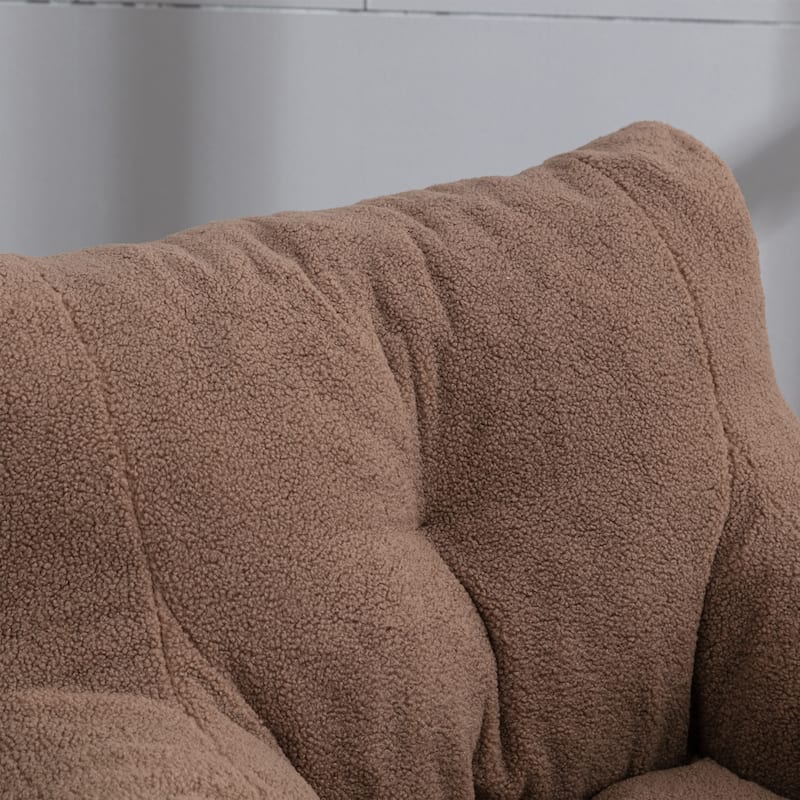 Mieres Faux Fur Fabric Bean Bag Chair, Floor Sofa For Living Room, Bedroom Lazy Sofa