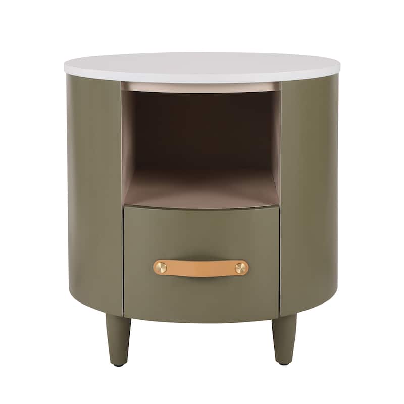 Christopher Knight Home- Gala Round Wood Nightstand with Storage Drawer
