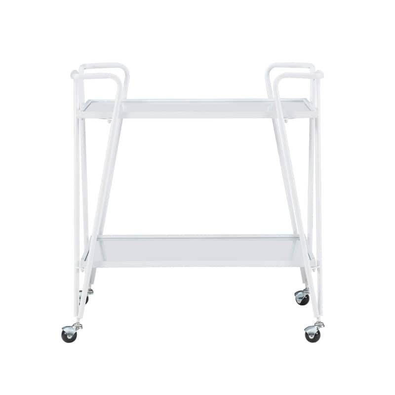Rosa Mid-Century 2-Teir Rolling Metal Bar Cart